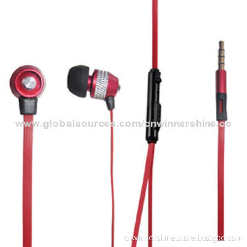 Metal Earphones with 3.5mm Diameter, Metal Material, Stereo for iPhone/iPod/iPad/Laptop